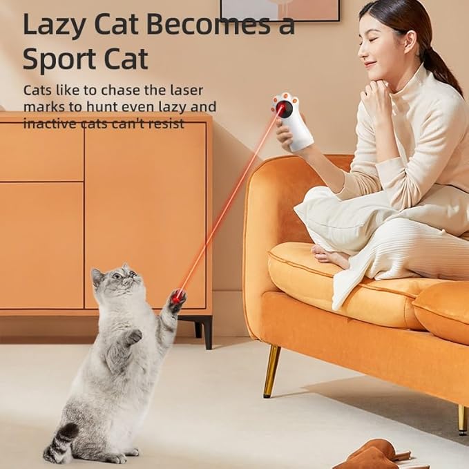 Interactive Laser Cat Toy - Automatic Laser Pointer for Cats & Kittens | Fun & Engaging Playtime | Promotes Exercise & Healthy Activity