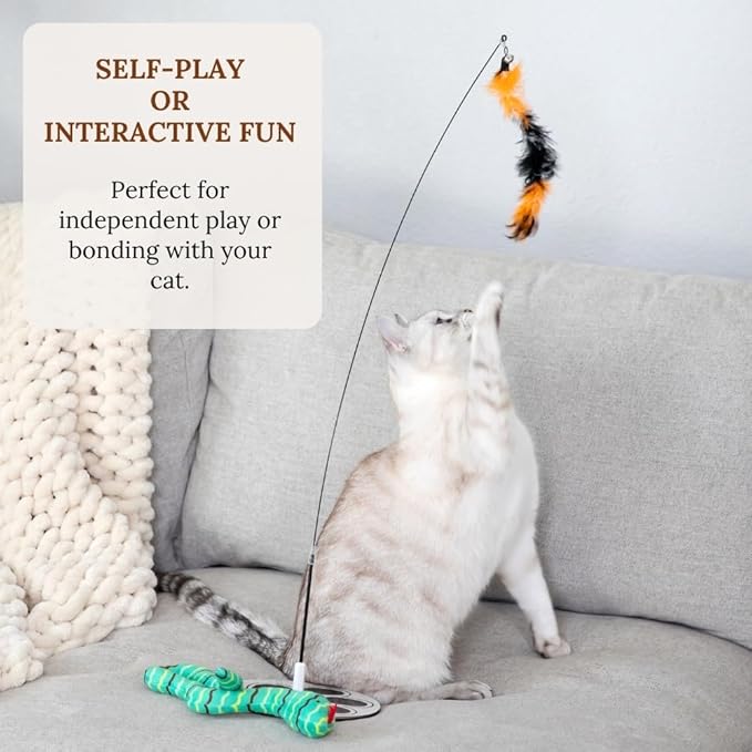 Multisurface Round Base Cat Wand Toy Glow in the Dark Octopus Attachments Cat Toy Feather Wand Suction Cup Feather Cat Toy Cat Toy Interactive Toys Cat Toys Cat Wand Toys for Cats Indoor Kitten Toy