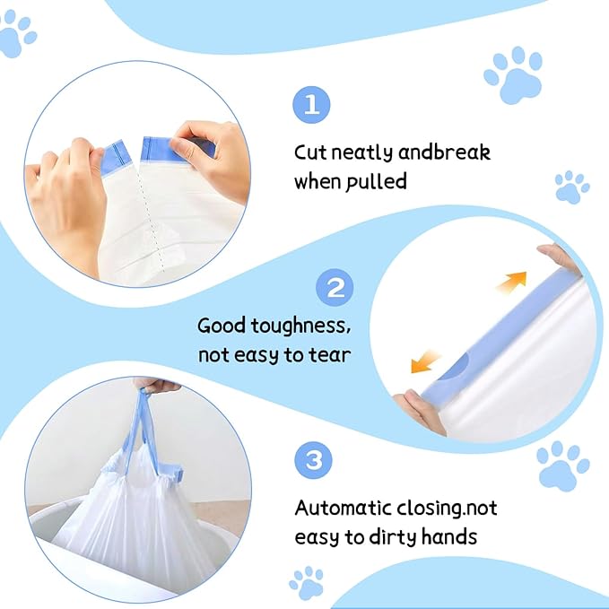 120 Count Cat Litter Box Liners for ZeaCotio and Cumrige Self Cleaning Litter Box, Extra Thick Heavy Duty Cat Litter Bags Replacement, Cat Litter Box Liners 3-4 Gallons of Capacity