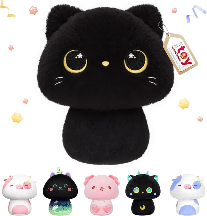 Squishy Cloud-Like Softness, Trending Kawaii Cat Mushroom Plush Pillow, A Must-Have Collectible for Young Adults, Perfect for Kids, Toddlers Girls, Stuffed Animal Decor (8")