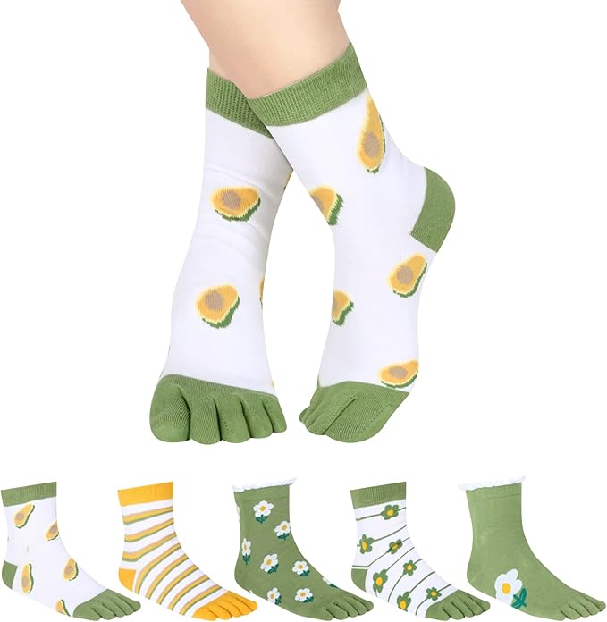 Benefeet Sox Toe Socks Women Men Cute Cat Five Finger Socks for Girls Colorful Cotton Ankle Athletic Running Socks with Toes
