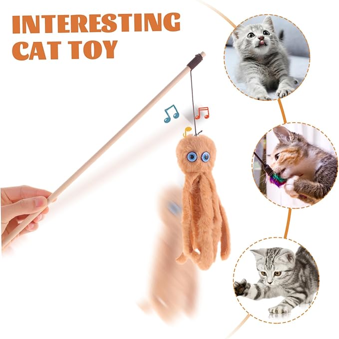FOMIYES 2pcs Interactive Cat Toys Indoor Cat Teasing Cat Fishing Pole Stick Playset Indoor Cats Kitten Teaser Toy