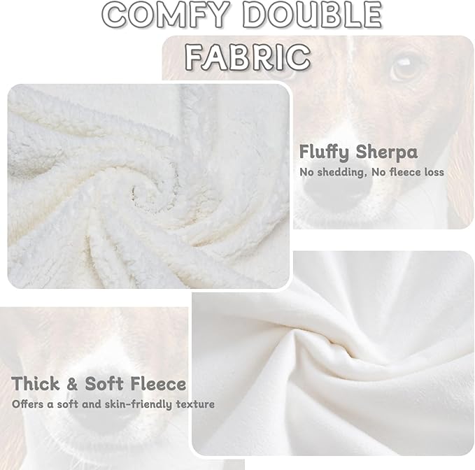 BlessLiving Basenji Throw Soft Blanket Sherpa Fleece Lined Blanket Pet and Dog Lovers Home Throw Blankets (Twin, 60 x 80 Inches)