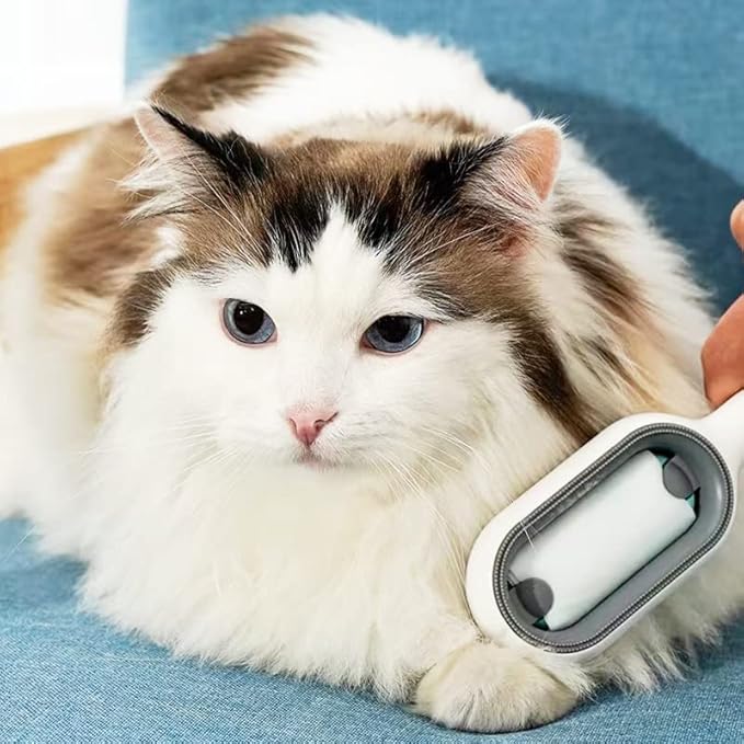 4 in 1 Universal Cat Hair Brush, Tank Version, Indoor Kitten Grooming Massager with Shedding, Pet Fur Remover for Furniture, Self-Cleaning Groomer Comb for Cleaning