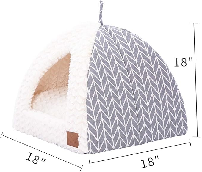 Cat Bed for Indoor Cats,Medium Large Cats Cave Bed,Machine Washable,Removable Cushion Cover,Small Dogs Tent Bed