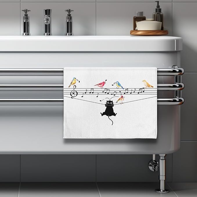 Cat Dish Towels,Cat Kitchen Towels,Cat Towels,Fun Kitchen Towels,Cat Hand Towel,Dish Towels for Kitchen Decorative,Black Cat Gifts,Cat Kitchen Accessories,Cat Lady Gifts,Gifts for Cat Lovers for Women