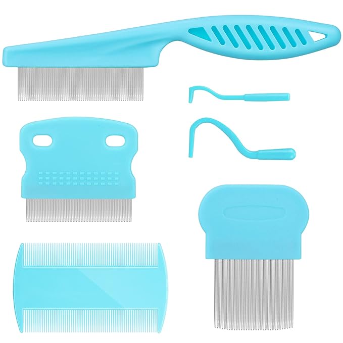 Cat Comb Dog Comb Fine Tooth Comb Pet Comb Grooming Set For Grooming And Removing Dandruff Flakes Remove Float Hair Tear Marks (blue)