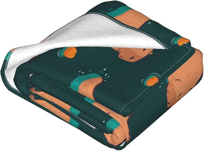 Capybara Throw Blanket Soft Cozy Plush Warm Fleece Blanket for Sofa Couch Bed 60"X50"