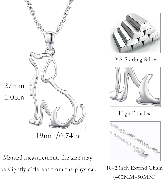 Animal Necklace for Women Girls 925 Sterling Silver Cat/Dog/Monkey/Sloth Pendant Necklace Cute Animal Jewelry Gift for Women Girls