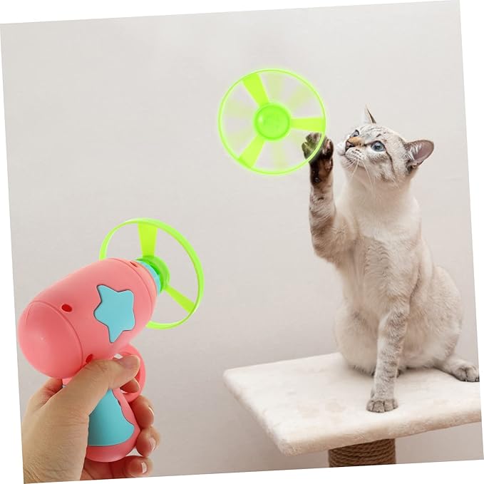 CHILDWEET Disc Flyer Saucers 1 Set Funny Cat Kitten Sports Playset Outdoor Shooting Indoor Fun Outdoor Cat Interactive Cat Sports Cat Playing Colorful Abs Disc Launcher