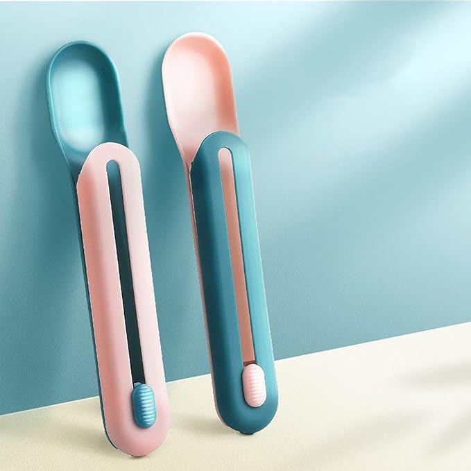 Pet Feeder Cat Strip Squeeze Spoon, Cat Wet Treats Dispense, Multi Functional Pet Spoons Cat Feeder,Cat Wet Food Spoon Feeding Pet Food Spoon Cat Snack Spoon for Lickable Wet Cat Pet Liquid(Blue)