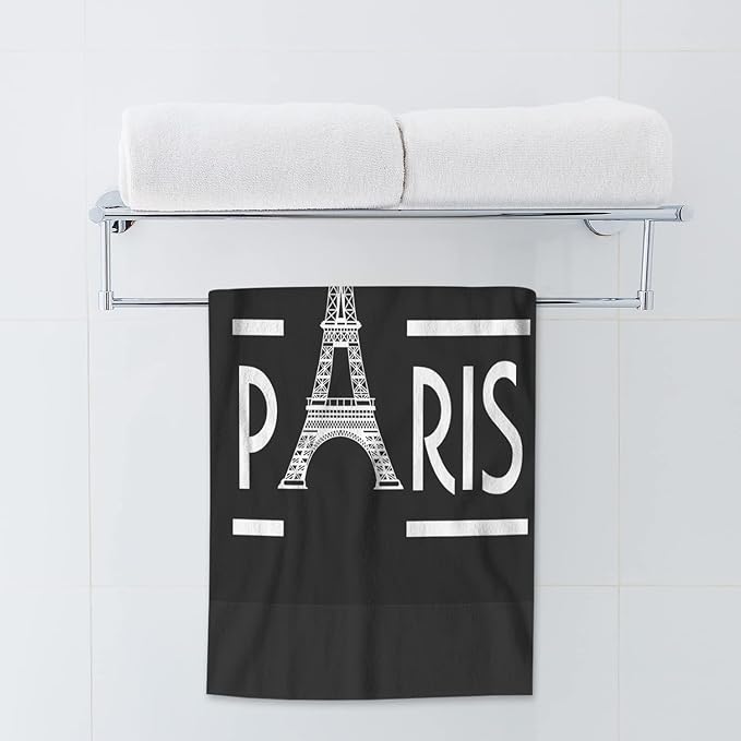 AOYEGO Paris Kitchen Towel Eiffel Tower France Bathroom Hand Towels Cotton Face Towel Bath Kitchen Decor Set for Women Men Girls Boys 15x30 Inch