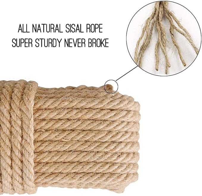 Aoneky Replacement Cat Scratching Post Sisal Rope - Hemp Rope for Cat Tree and Tower