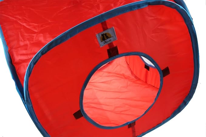 Emours Flexible Collapsible Cat Cube Kitty Play Bed Expandable Tunnel Cat Toys,Red