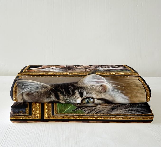 Feelyou Maine Coon Fleece Throw Blanket for Bed Sofa Couch Cute Cat Plush Blanket Throw 50"x60" Kawaii Kitten Pet Sherpa Blanket Gift for Maine Coon Lover Fuzzy Blanket Flannal Blanket