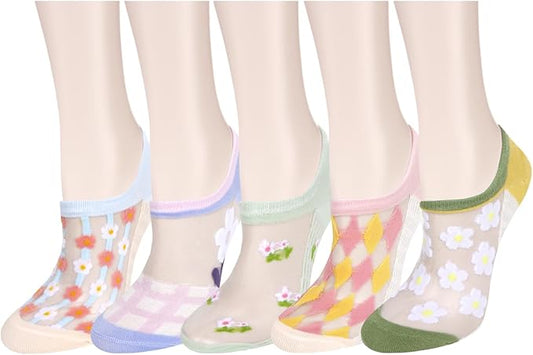 Benefeet Sox Sheer No Show Socks Women Girls Cute Thin Mesh Low Cut Liner Socks for Loafers Boat Shoes