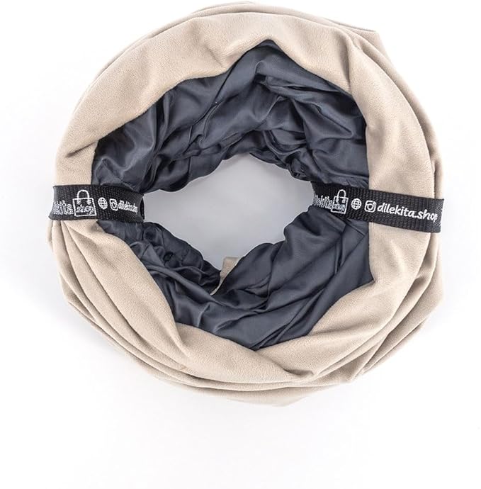 Velvet Fabric - Foldable/Collapsible - 55x8.66 Inches Cat Tunnel (Silver Gray)