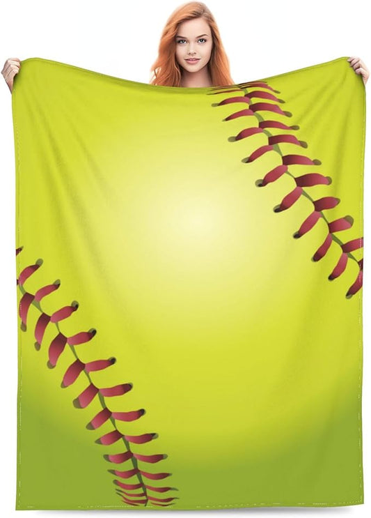 Softball Throw Blanket Soft Cozy Plush Warm Fleece Blanket for Sofa Couch Bed 60"X50"