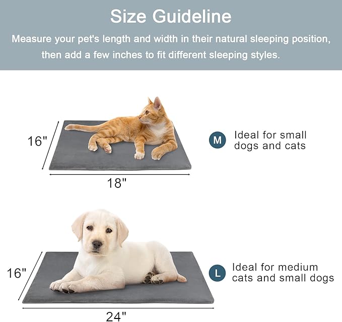 TYLIN Pet Heating Pad for Cat - Intelligent Thermostat Temperature Controller,Washable Flannel Cover - Cat Dog, Heated Cat Bed Indoor, Self Warming Cat Bed - Heating Pad for Cats (24" Lx16 W)