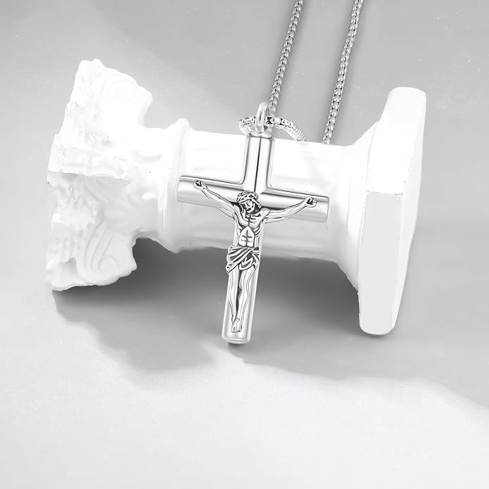 Aniu Cremation Jewelry for Ashes S925 Sterling Silver Urn Necklace Memorial Necklace for Human Ashes of Loved Ones Keepsake Pendant for Men Women