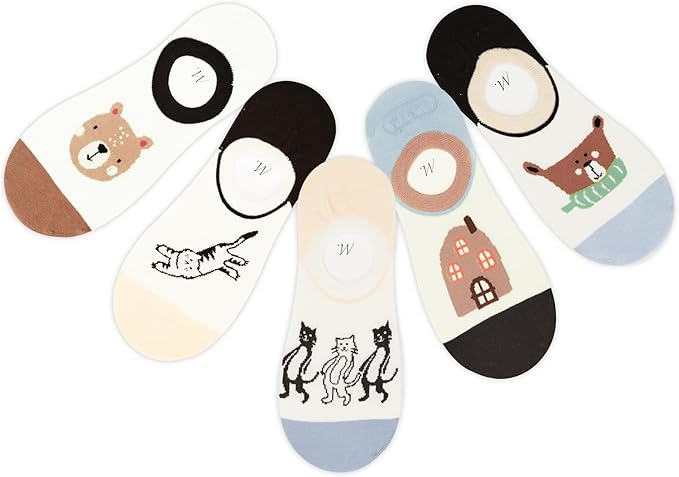 Benefeet Sox Womens Girls Cute No Show Liner Socks Non Slip Funny Patterned Low Cut Socks Novelty Cotton Loafer Footies Sock