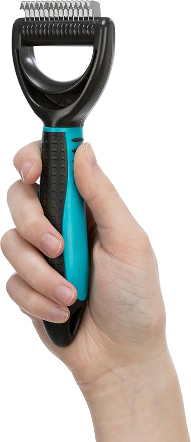 TRIXIE Pet Deshedding Undercoat Rake, For Cats and Dogs, Detangle and Thin 2" x 7" (5x18cm)