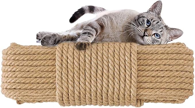 Aoneky Replacement Cat Scratching Post Sisal Rope - Hemp Rope for Cat Tree and Tower (5/16'' 164 Ft)