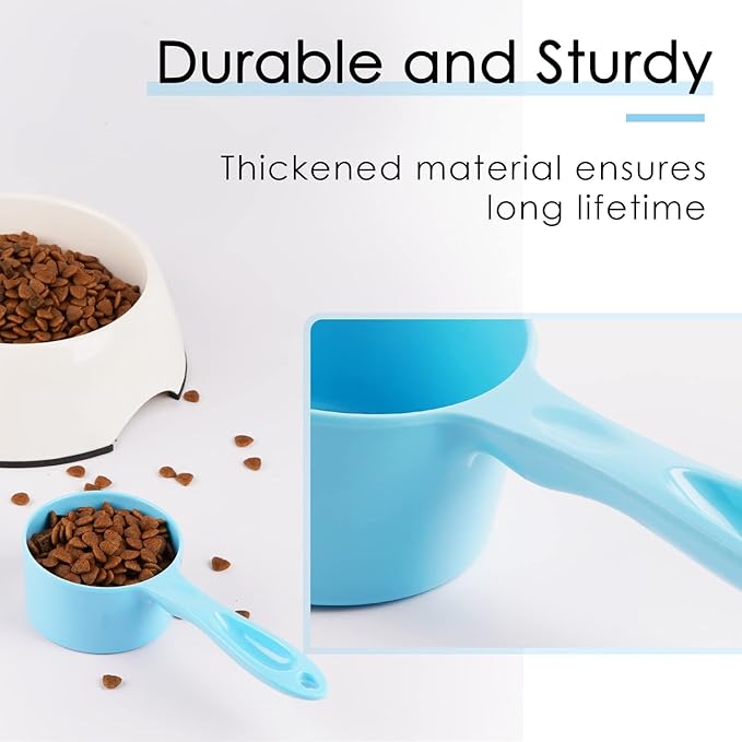 Super Design1 Cup Dog Food Scoop for Container Melamine Measuring Scoop for Dogs Cats Birds and Rabbits Pet Food Feeding Scoop Dishwasher Safe - Baby Blue
