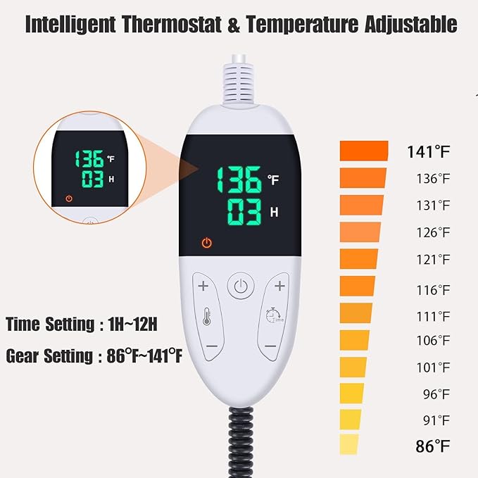 Large Dog Cat Heating Pad 34" x 21" Waterproof Pet Heated Dog Bed with Intelligent Constant Temperature Switch Add Chewy Resistant Steel Wire Rope,Dog Heating pad