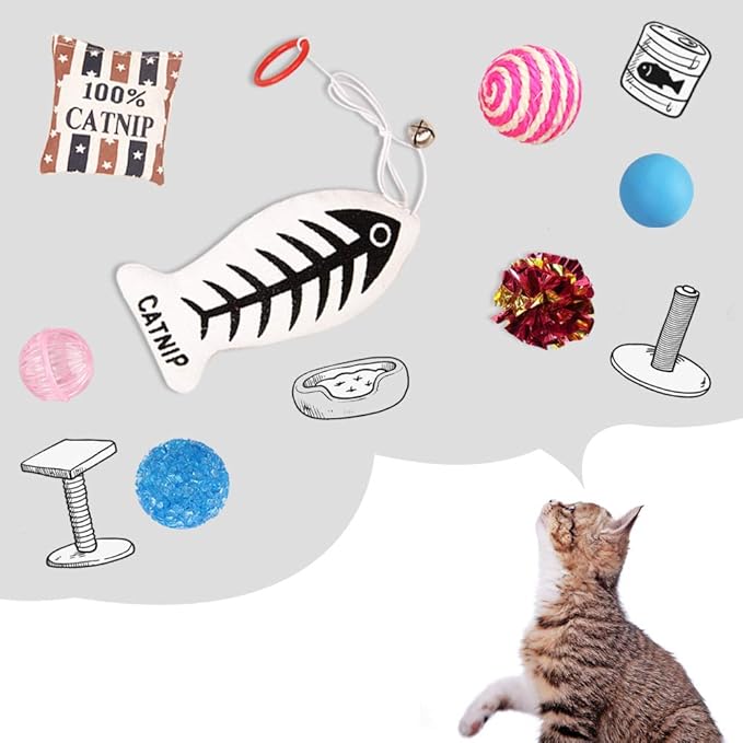 Cat Toys Variety Pack for Kitty 20 Pieces & Pet Gifts for Christmas