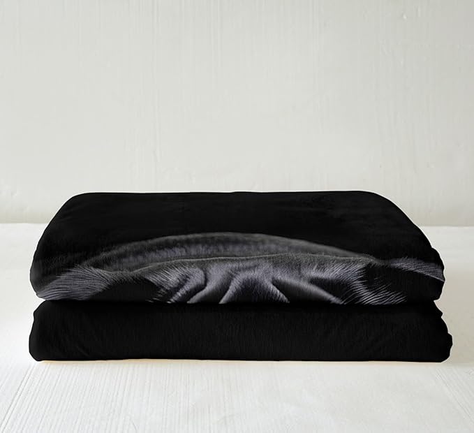 Pug Dog Printed Sherpa Fleece Throw Blanket - 3D Animal Theme Plush for Sofa, Bed, Couch - Room Decor With Lovely Pet Pattern - Fuzzy Black Twin 60"x80"