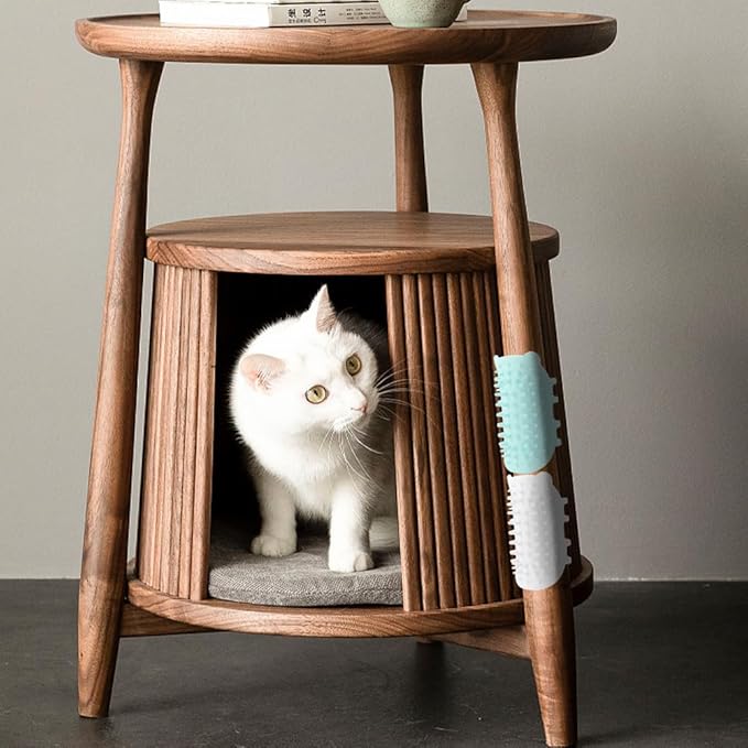 2 pcs Silicone Rubbing Corner Brush, Pet Itch Tool Back Scratcher for Dogs and Cats (White, Green, Size: 6.5x4.13inch)