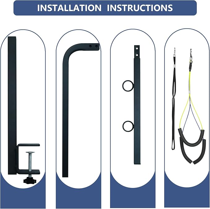 31" Dog Grooming Arm with Clamp – Adjustable Dog Grooming Table Arm Customizable Height for Small & Medium Dogs, with Grooming Loop Noose & Two No-Sit Haunch Holder Restraint, Black