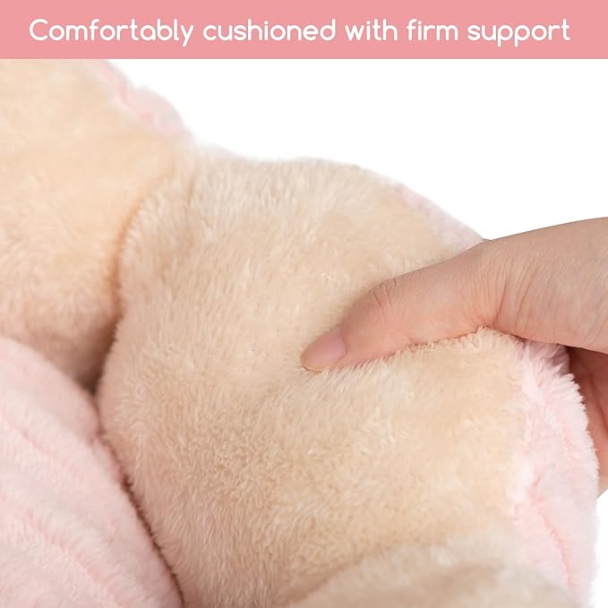 Hollypet Calming Cat Beds for Indoor Cats - Cute Cactus Pet Beds, Fluffy Puppy Bed, Non-Slip Extra Small Dog Bed, Pink