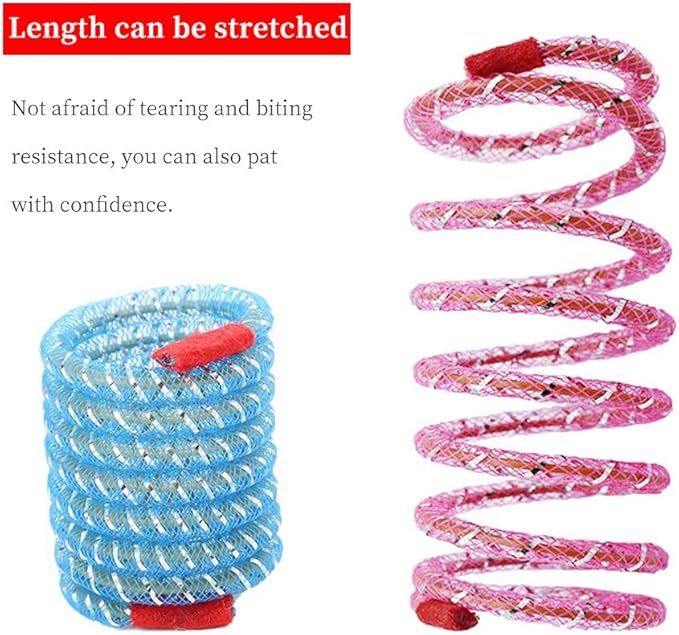 WishLotus Cat Spring Toys, 5pcs Cat Toys for Indoor Cats Colorful and Interactive Telescopic Funny Cat Jumping Toy Flexible & Coil Spiral Springs Kitten Chew Toys