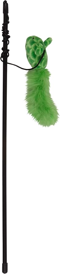 Boss Pet Chomper Kylie's Brites Feather Mouse Teaser Toy for Pets, Assorted Colors