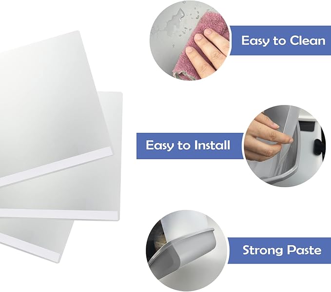 3 Pack Large Size Cat Litter Box Pee Shields, Easy Cleaning Frosted High Side Litter Box Splash Guard Cat Pee Shields for Open Top Litter Pan