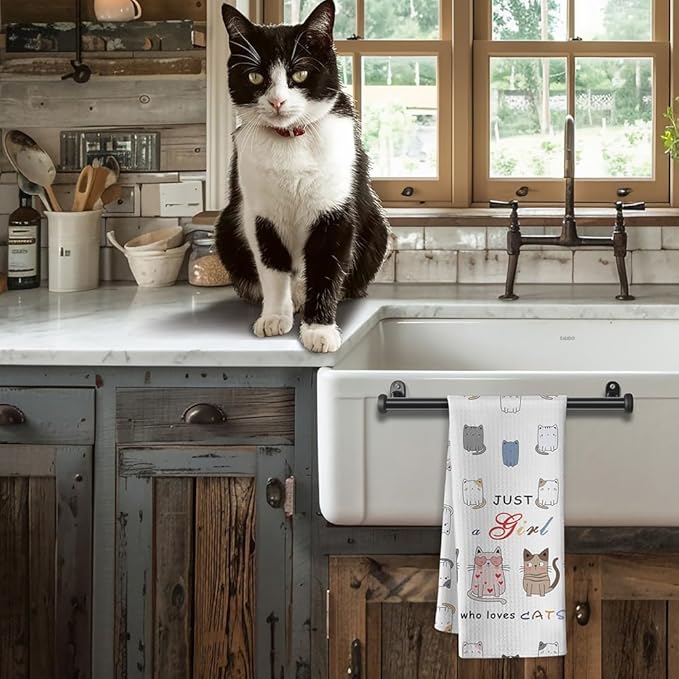 Cat Mom Gifts, Cat Towel,Gifts For Cat Lovers For Women,Decorative Kitchen Towels,Cute Dish Towels For Kitchen,Kitchen Hand Towels Decorative,Crazy Cat Lady Gifts,Cat Dish Towels,Cat Kitchen Towels