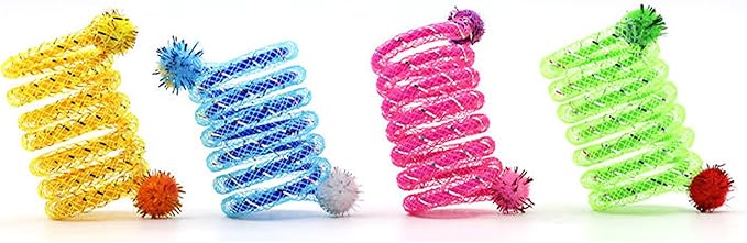 IUHKBH Cat Springs, 4 PCS Colorful Springs Cat Toys Interactive Cat Toy Plastic Coil Spiral Springs for Cat Kitten
