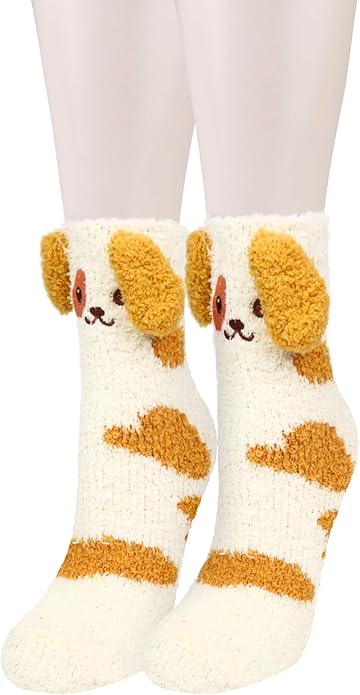 Benefeet Sox Cute Fuzzy Socks for Women Girls Fluffy Warm Cozy Novelty Slipper Socks Funny Animal Plush Sleeping Socks