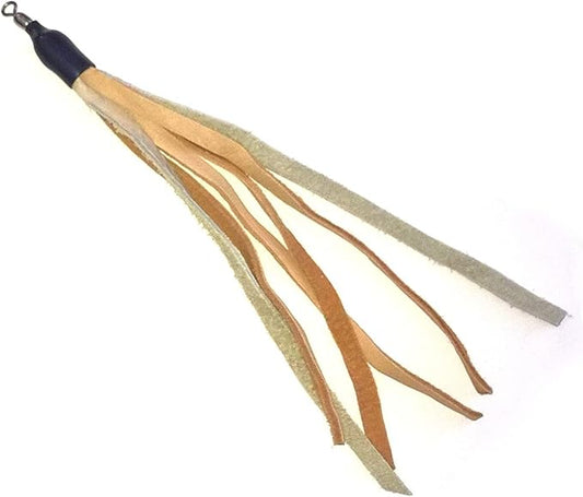Ribbon, Leather and Fur Attachment Cat Toys - Fit Wildcat and Popular Bird and Catcher Type Wands/Poles (Leather Tassels)