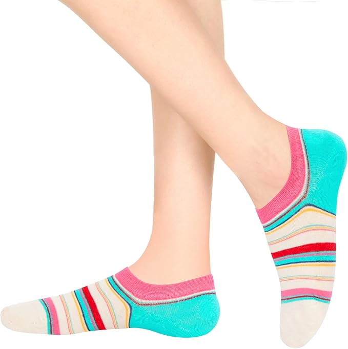 Benefeet Sox Womens Girls Cute No Show Liner Socks Non Slip Funny Patterned Low Cut Socks Novelty Cotton Loafer Footies Sock