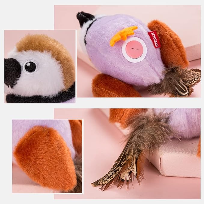 Cat Toys Bird Simulation Cat Toys Cute and Vivid Cat Toy for Cats Play and Exercise Pet Indoor Dancing Playing Toy (Lake Blue)