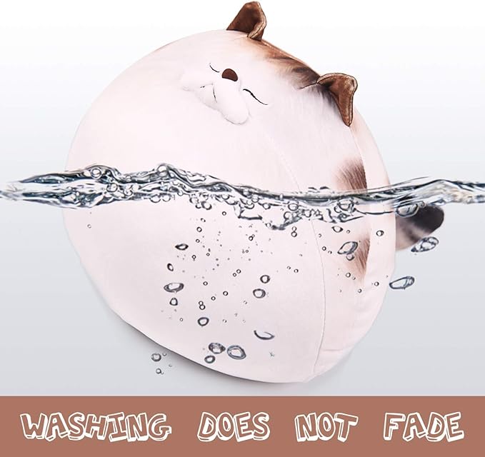 ARELUX 11.8In High Chubby Cat Plush Pillow, Cute Fat Kitty Cat Stuffed Animal Soft Kitten Adorable Hugging Pillow Anime Plushies,Funny Toy Birthday for Adults Friends