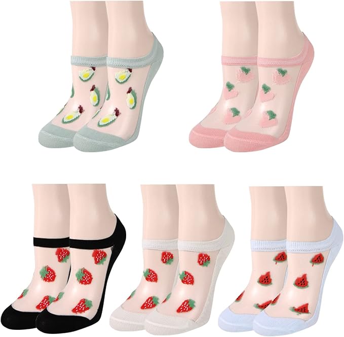 Benefeet Sox Sheer No Show Socks Women Girls Cute Thin Mesh Low Cut Liner Socks for Loafers Boat Shoes