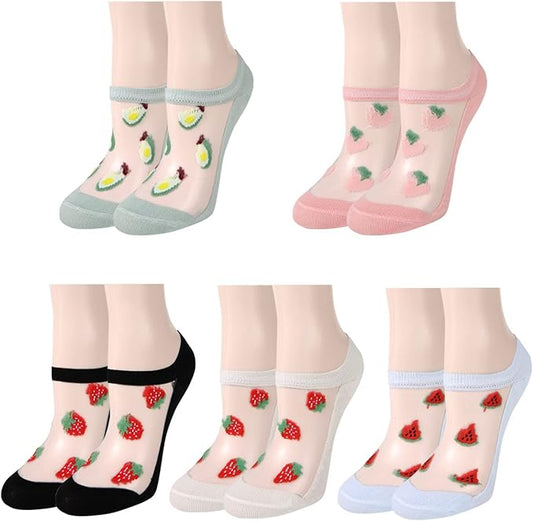 Benefeet Sox Sheer No Show Socks Women Girls Cute Thin Mesh Low Cut Liner Socks for Loafers Boat Shoes