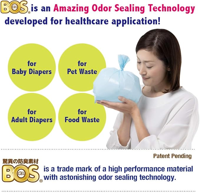 BOS Amazing Odor Sealing Cat Waste Disposal Bags - Durable and Unscented [Size: M, Color: Light blue] (90 Count, Pack of 2) (180 Bags)