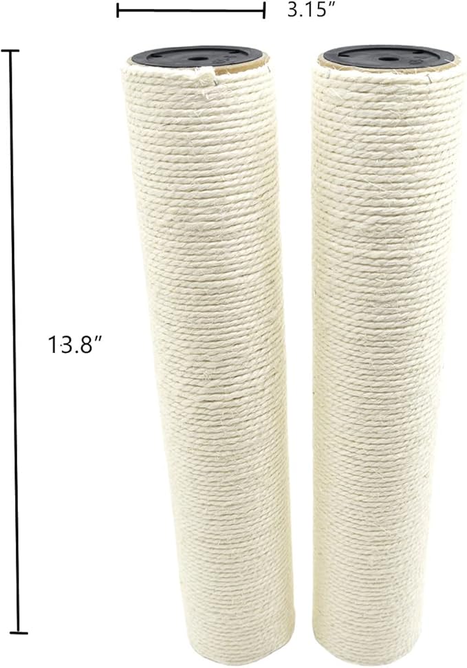 SHENGOCASE 4-Pack Cat Tree Replacement Post 13.8" L, 3.15" Ø Pole with M10 Bolt, Cat Tower Relacement Post, DIY Cat Scratching Post Replacement Part Pole…