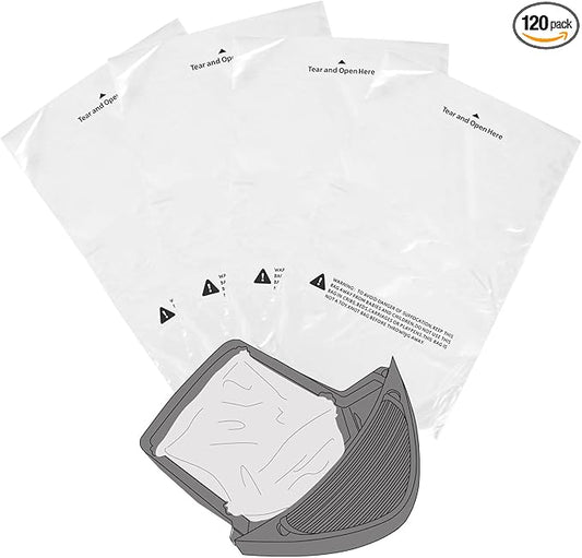 120 Count Waste Drawer Liners Bags Compatible with All Litter Box Robot Models, 9-11 Gallons Litter Box Liners
