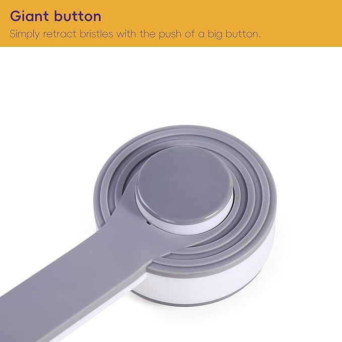 Self Cleaning Slicker Brush for Cat or Dog, Pet Grooming Brush for Long or Short Hair, Dog comb For One Button Gently Removes Loose Undercoat and Shedding Hair (Gray-Only Brush)